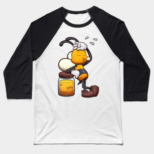 Exhausted Cartoon Bee Baseball T-Shirt